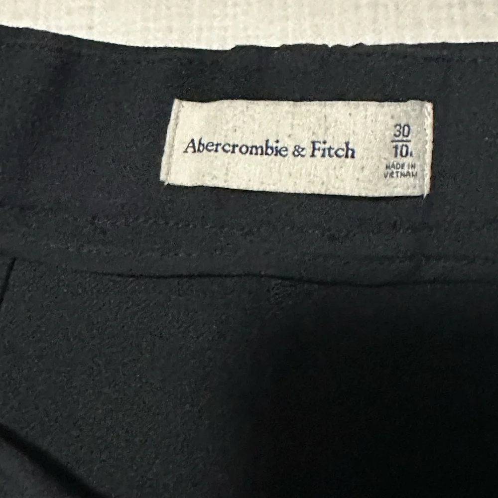 Abercrombie & Fitch Black Wide-Leg Trousers